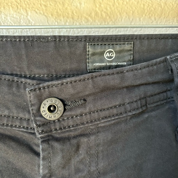 AG Adriano Goldschmied Men 38 x 27 Everett Sueded Slim Straight Leg Jeans Black - Picture 6 of 8